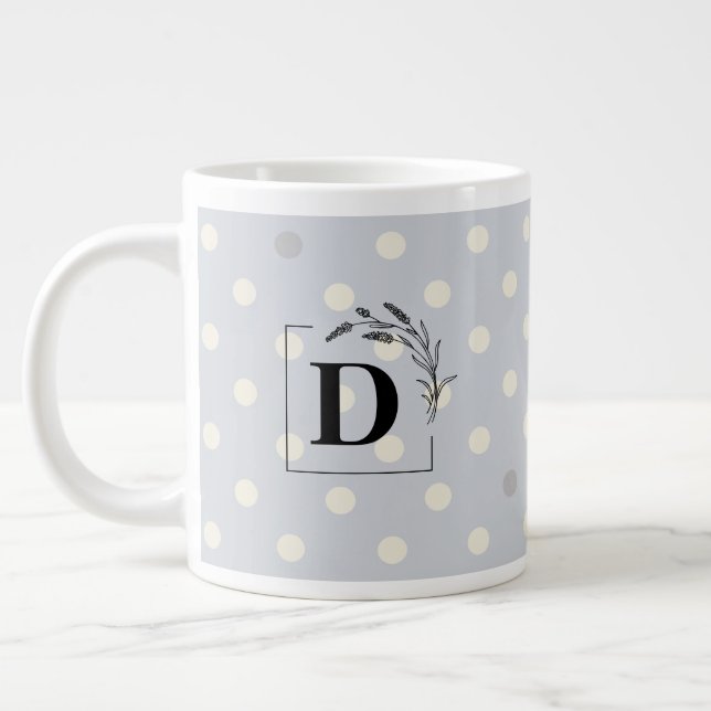 Mug Élégant à Monogramme et à Points – Cadeau Pers (Gauche)