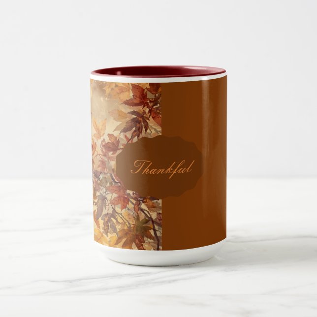 Mug Élégant,Action de grâce, Feuilles d'automne,Rustiq (Centre)