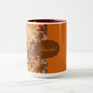 Mug Élégant,Action de grâce, Feuilles d'automne,Rustiq