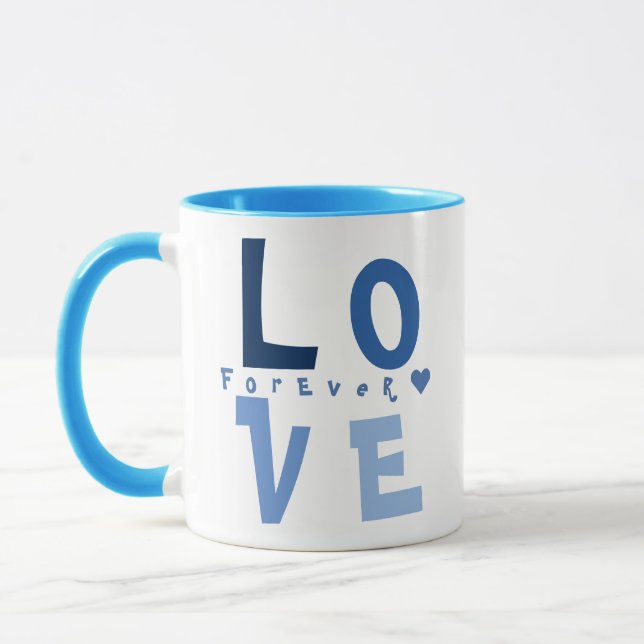Mug Elégant AMOUR Personnalisé, Nom en Typographie Ble (Gauche)