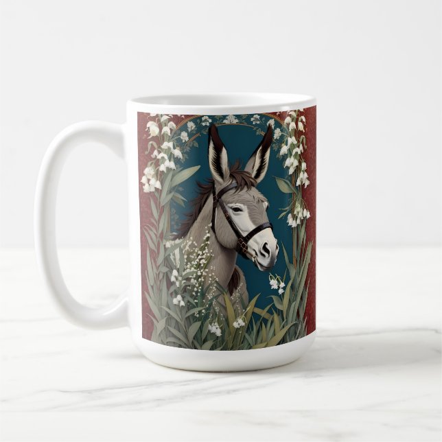 Mug Élégant âne et Lily des fleurs de la vallée (Gauche)