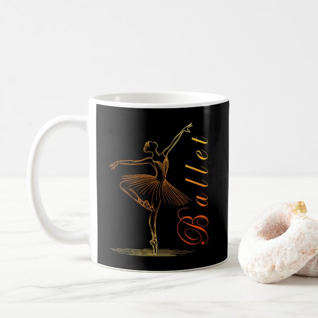 Mug Élégant aperçu d'un ballet de Ballerina (Avec donut)
