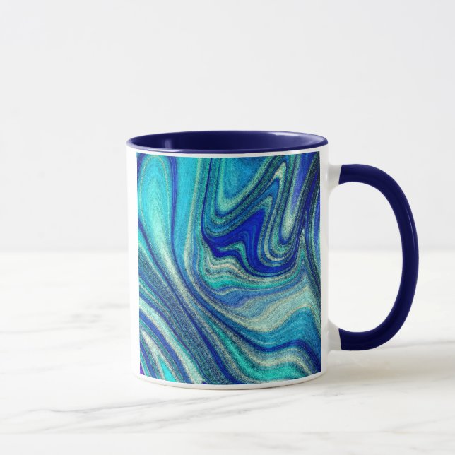 Mug Elégant Aquamarine Paua Rainbow Shell inspiré (Droite)