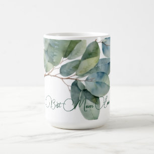 Mug Elégant aquarelle feuillage vert eucalyptus maman