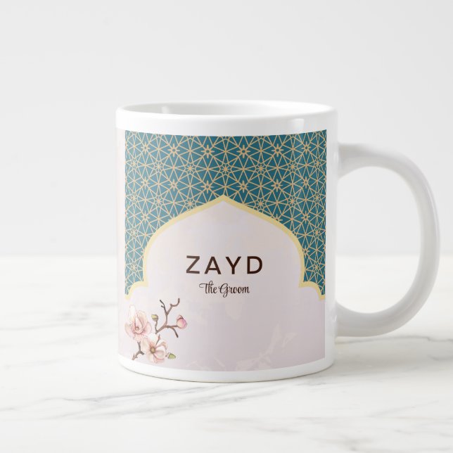 Mug Élégant Arabesque pour Mariage – Sarcelle Prof (Droite)