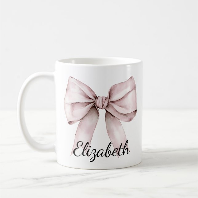 Mug Elégant arc rose Nom personnalisé (Gauche)