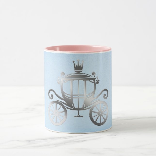 Mug Elégant Argent Carriage Blue Storybook Princesse (Centre)