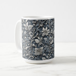 Mug Élégant blanc argenté gris-gris