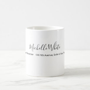 Mug  Élégant Blanc Moderne Professionnel Simple