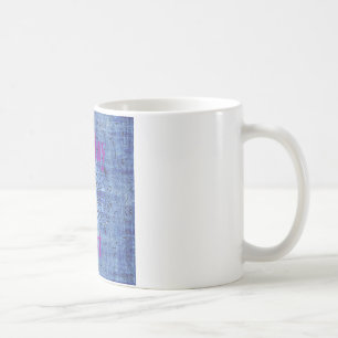 Mug Elégant bleu denim motif vectoriel impression art