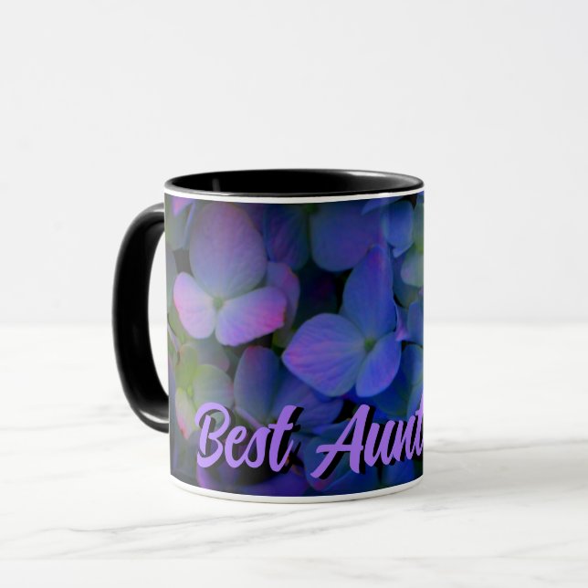 Mug Élégant bleu pourpre bleu pourpre floral (Devant gauche)