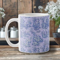 Elégant bleu vintage violet toile de jouy