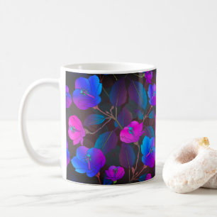 Mug Elégant bleu violet rose Fleurs