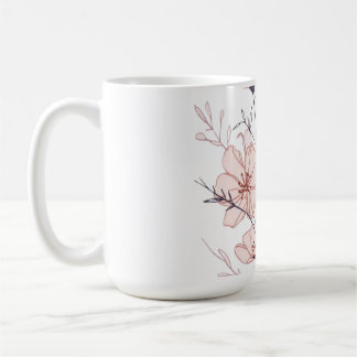 Mug Elegant Blooming Flower Illustration