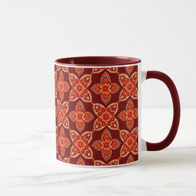 Mug Élégant Boho Chic Floral Pattern (Droite)