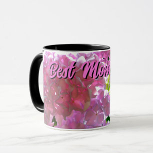 Mug Élégant boho rose florales fleurs hydrangées
