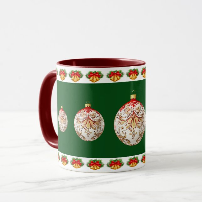 Mug Élégant botanique décoratif de Noël vacances (Devant gauche)