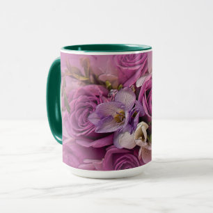 Mug Élégant bouquet de rose rose