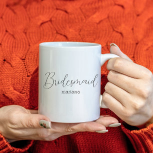 Mug élégant bridesmaid nom minimaliste moderne