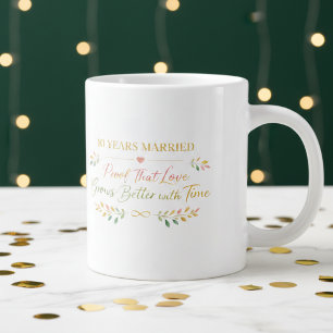 Mug Élégant Cadeau pour 10 Ans de Mariage