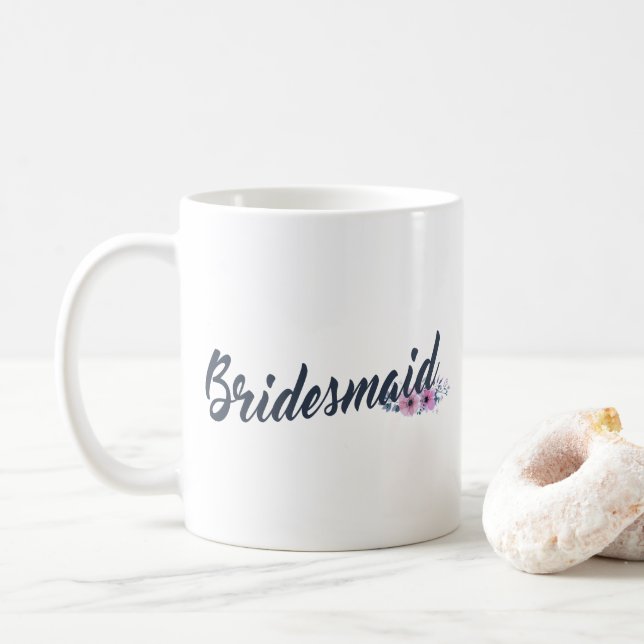 Mug Élégant Calligraphie de Mariage Demoiselle d'Honne (Avec donut)