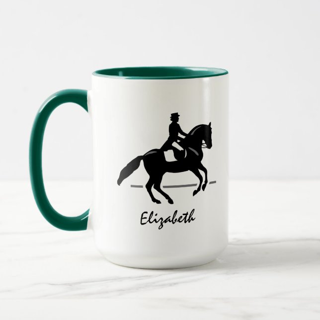 Mug Élégant cavalier de pression exécutant une Pirouet (Gauche)