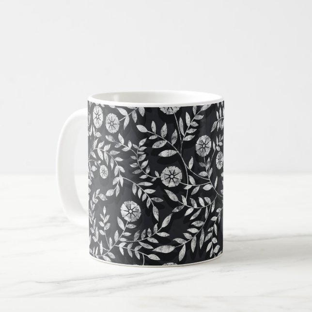 Mug Elegant Chalkboard Floral Pattern (Devant gauche)