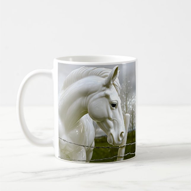 Mug Élégant cheval blanc (Gauche)