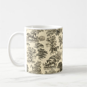 Mug Élégant Cheval Rustique Arbres Beige Tan Toile