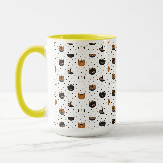 Mug Élégant Chic Chat Motifs (Gauche)