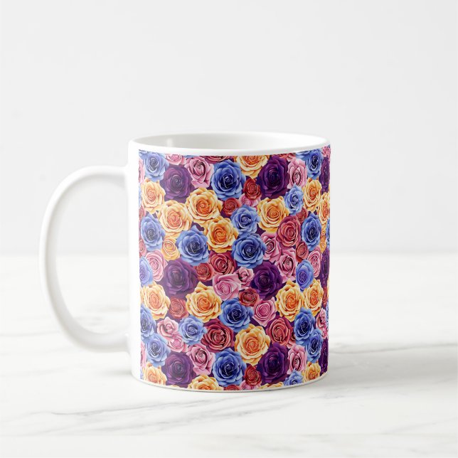 Mug Élégant Chic Coloré Moderne Roses (Gauche)