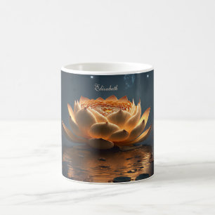 Mug Élégant Chic Lotus Doré Yoga