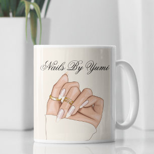 Mug Élégant Chic Nail Salon Manicuriste Typographie