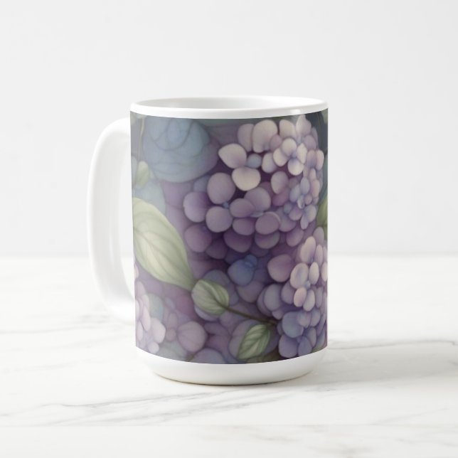 Mug Elégant chic pourpre pourpre chic aquarelle fleuri (Devant gauche)