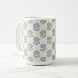 Mug Élégant Classique Bleu Vert Arts & Crafts Floral