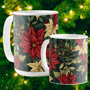 Mug Élégant Classique William Morris Poinsettia Fêtes