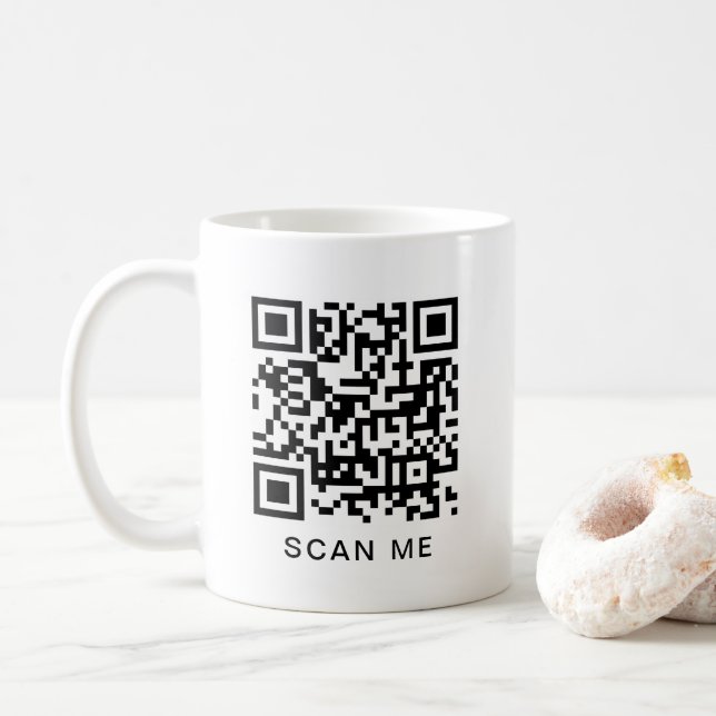 Mug Élégant Code QR Moderne Scannez-Moi Créez Votre Pr (Avec donut)