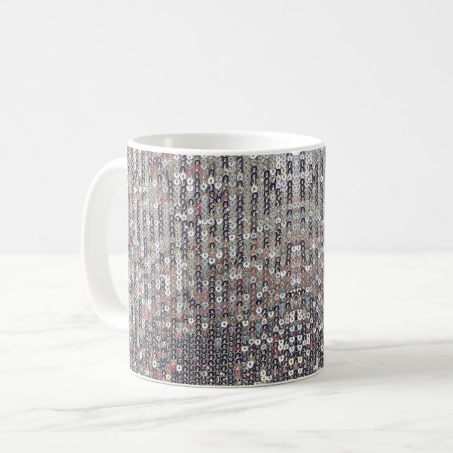 Mug Elégant cristal rose argenté (Devant gauche)