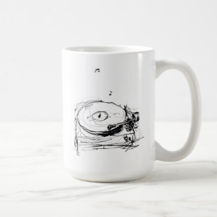 Mug Elégant croquis de gramophone Abstrait