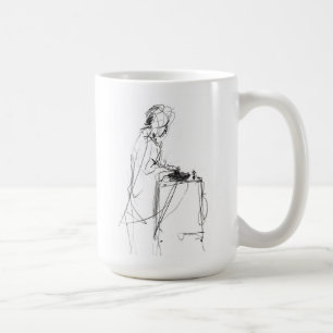 Mug Elégant croquis du Lecteur DJ Abstrait
