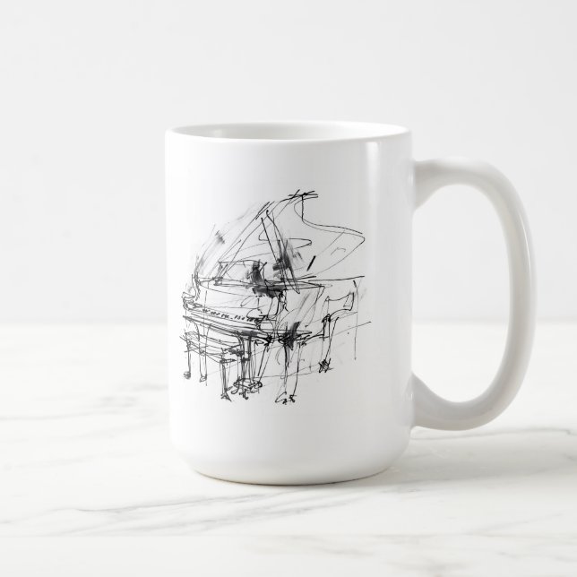 Mug Elégant croquis Grand Piano (Droite)