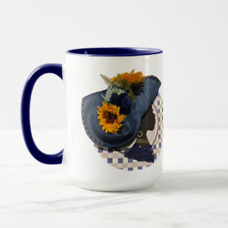 MUG ELEGANT CROWNS - BLUE SUNFLOWER