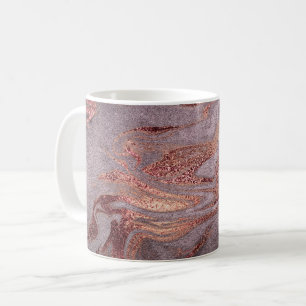 Mug Élégant cuivre moderne rose or & marbre violet