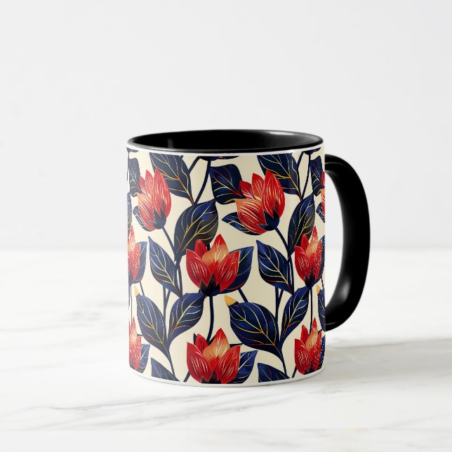 Mug Élégant Cute Sophistiqué Chic élégant Floral (Devant droit)