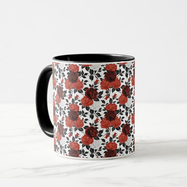 Mug Élégant Cute Sophistiqué Chic Romantique Floral (Devant gauche)