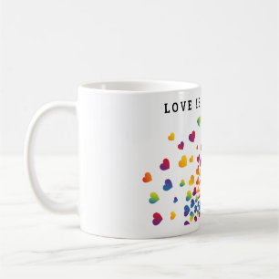 Mug Élégant Design de Cœur Arc-en-Ciel Coloré Minimali