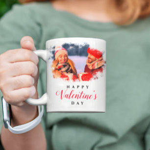 Mug Elégant Deux Photo personnalisable Valentines Jour