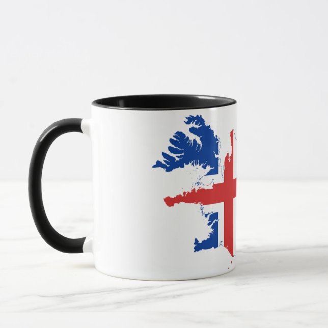 Mug Elégant drapeau islandais Vintage couvert de céram (Gauche)