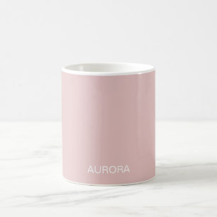Mug Élégant Dusty Blush Nom personnalisé -