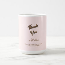 Élégant écriture remerciement carte cadeau rose bl